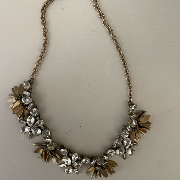 j crew factory gold and rhinestone necklace - Picture 1 of 1